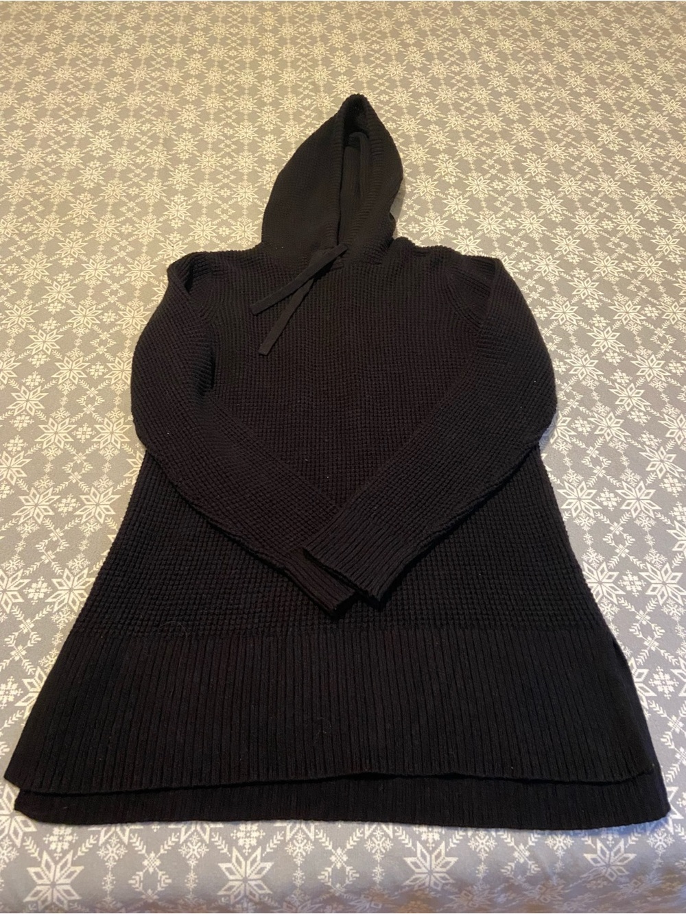 Sonoma Women’s Cozy Black Long Sleeve Hooded Knit Pullover Sweater Size M